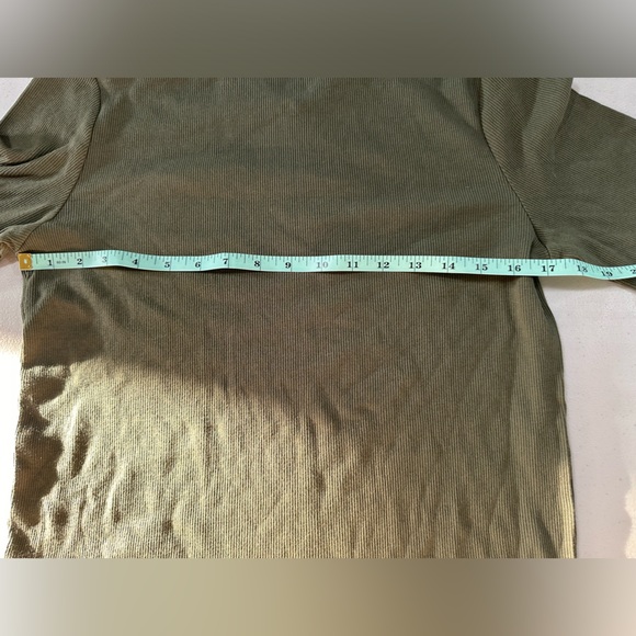 NWT MNG Mango Womens Long Sleeve Green Top w/ Keyhole Button Close Size XXL - Picture 5 of 5